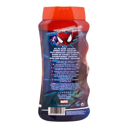 Lorenay Disney Spider-Man 2-in-1 Bubble Bath & Shampoo 475ml - Tear Free Kids Hair & Body Wash for Gentle Cleansing, Fun Bath