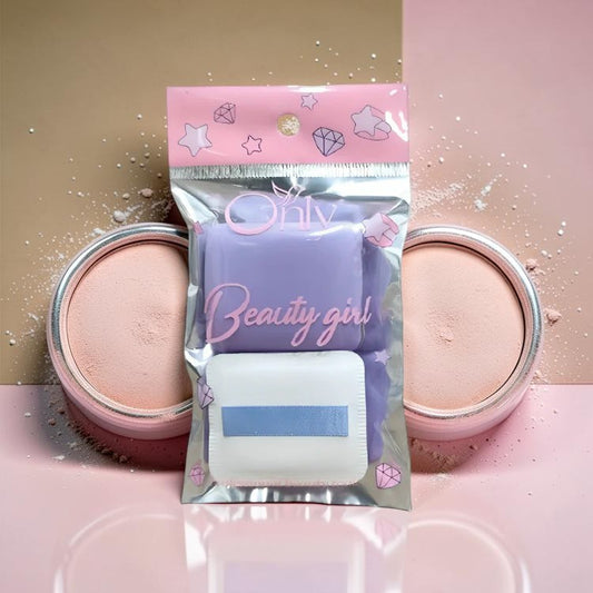 Only Square Makeup Powder Puff #06 Set of 2 - Soft Flawless Makeup Puffs for Smooth Powder Application, Even Coverage & Natur