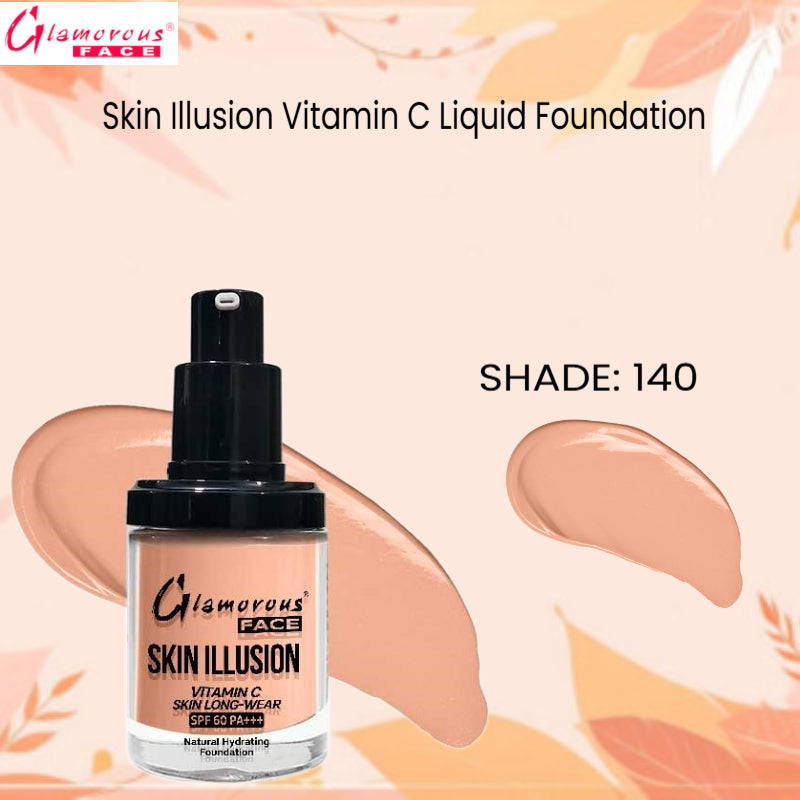 Glamorous Face Skin Illusion Vitamin C Liquid Foundation 25ml (SHADE:140)