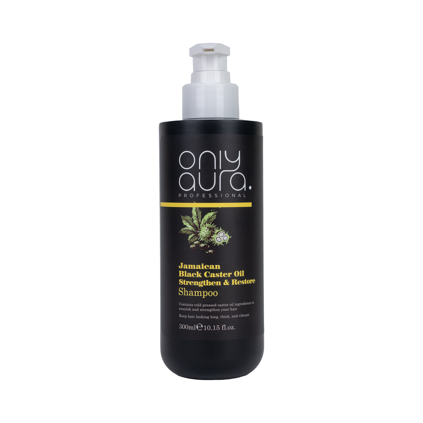 Only Aura Black Castor Oil Shampoo 300ml – Deep Nourishing Hair Care Shampoo for Strengthening Weak Hair, Hair Fall Control, 