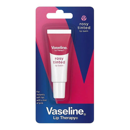 Vaseline Rosy Tinted Lip Balm 10g - Hydrating Lip Care Balm for Soft Smooth Lips, Moisture Protection, Natural Rosy Tint & Da