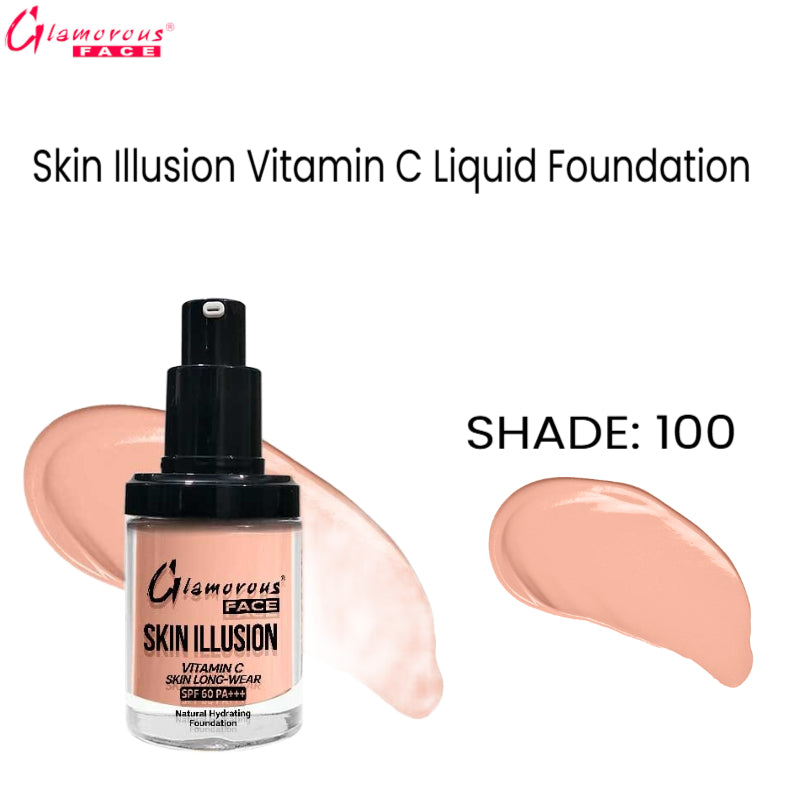 Glamorous Face Skin Illusion Vitamin C Liquid Foundation 25ml (shade:100)