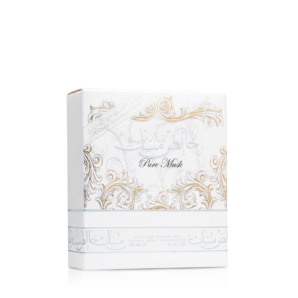Lattafa Khalis Musk Pure Musk White Eau de Parfum 100ml - Long Lasting Original Fresh Clean Unisex Fragrance for Men & Women