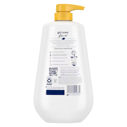 Dove Beauty Glow Body Wash Pump - Mango & Almond Butter 24hr Lotion-Soft Skin - 30.6 fl oz 904ml