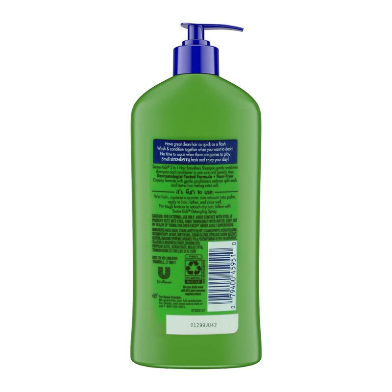 Suave Kids 2 In 1 Shampoo + Conditioner Smoothing Strawberry Blast 532ml