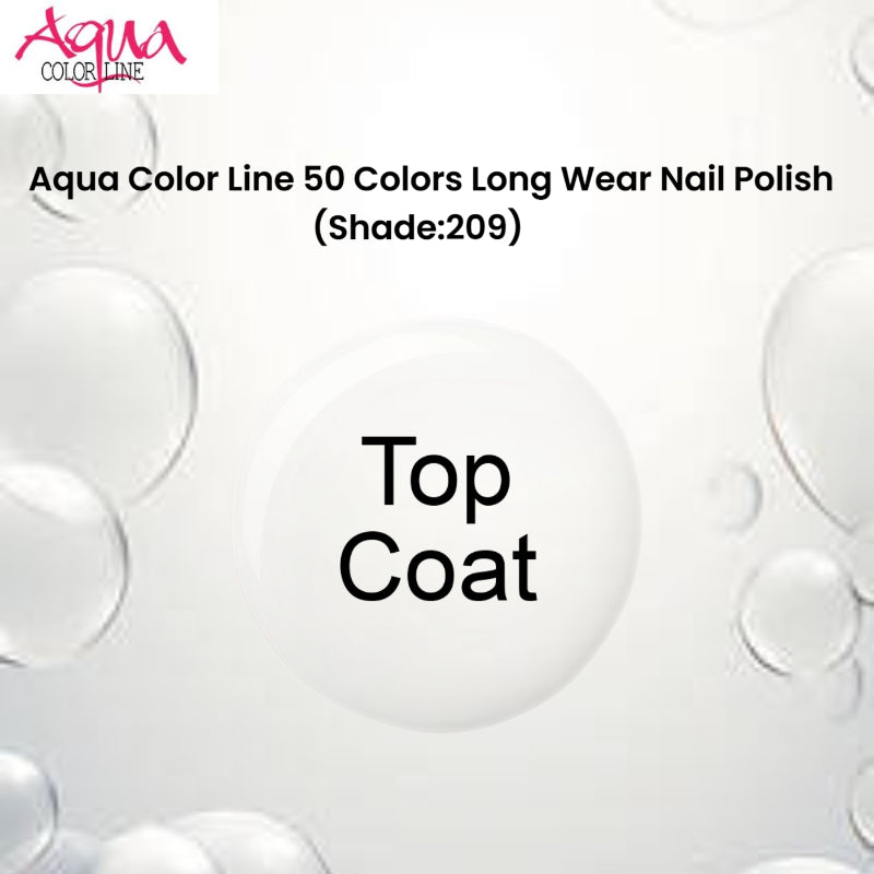 Aqua Color Line 50 Colors Long Wear Nail Polish (Shade:209 Top Coat)