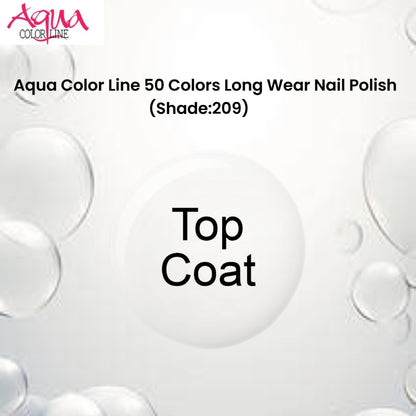 Aqua Color Line 50 Colors Long Wear Nail Polish (Shade:209 Top Coat)