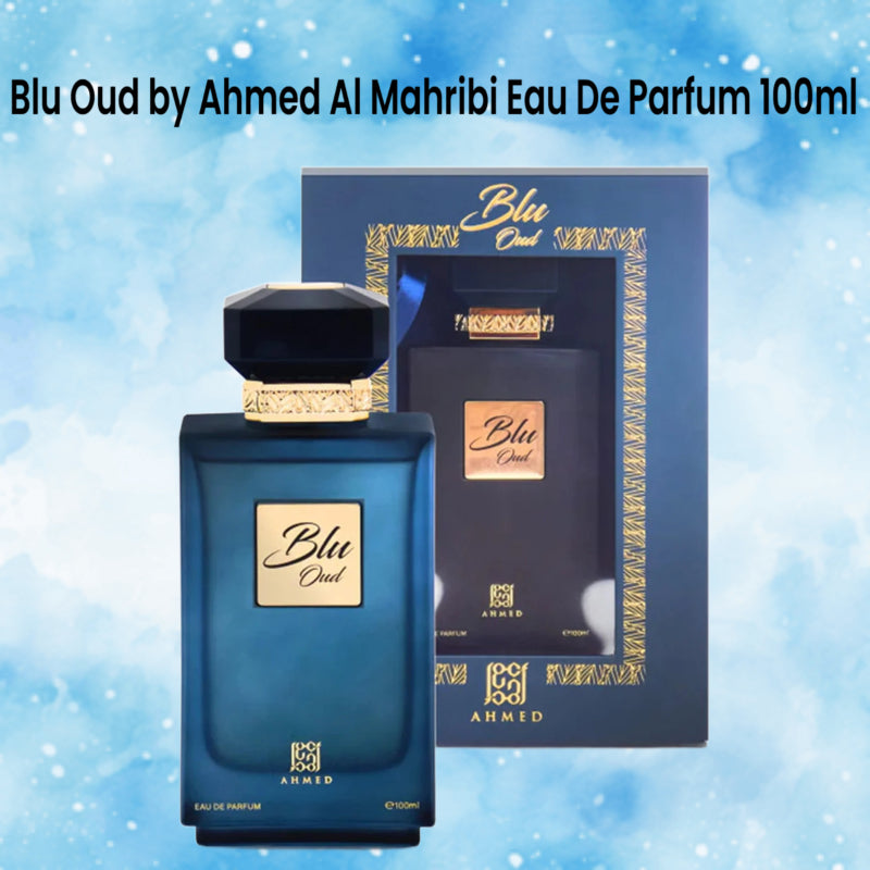 Ahmed Al Maghribi Blu Oud Eau de Parfum 100ml - Long Lasting Original Rich Oud Unisex Fragrance for Men & Women