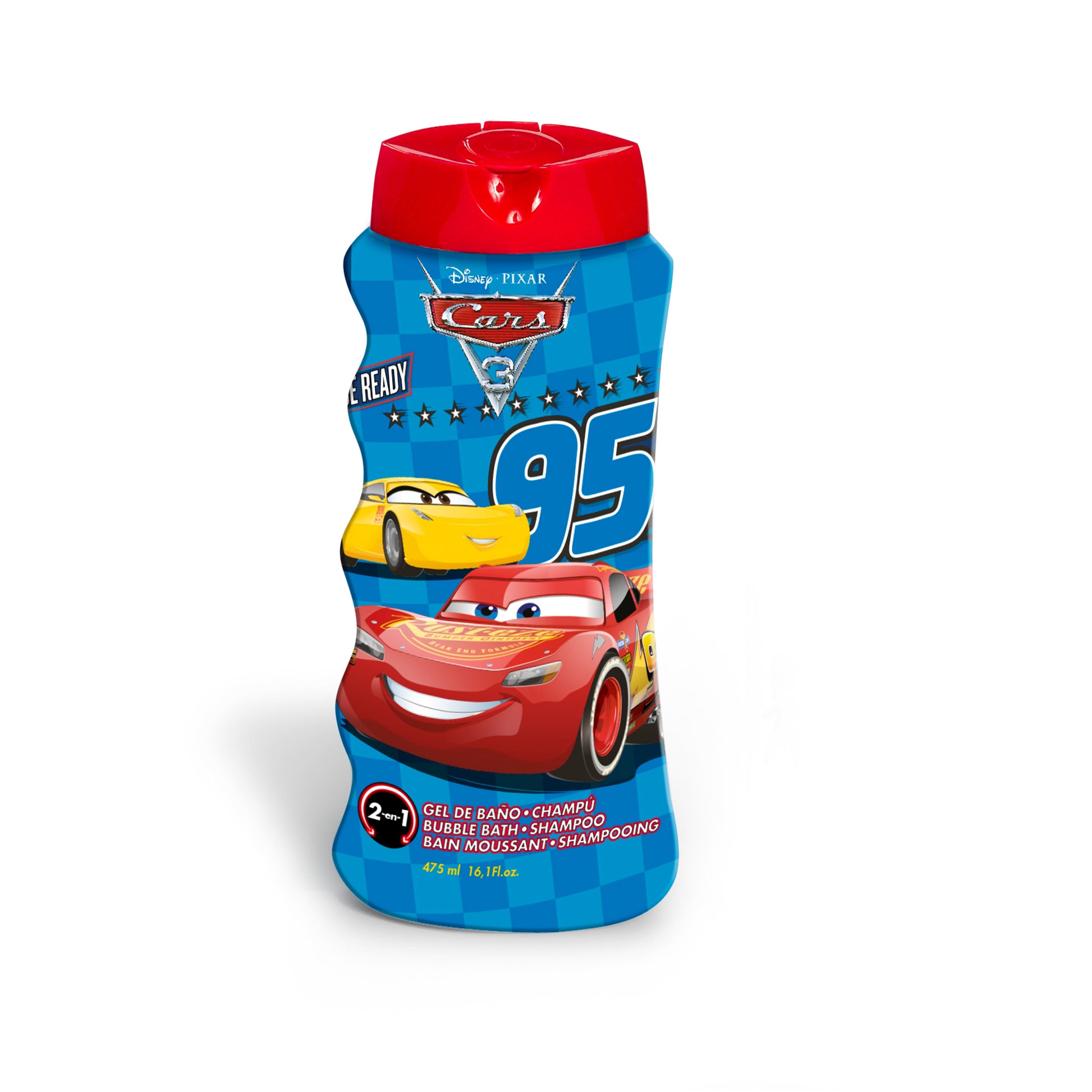Lorenay Disney Cars 95 2-in-1 Bubble Bath & Shampoo 475ml – Gentle Kids Hair & Body Wash for Soft Cleansing, Fun Bath Experie