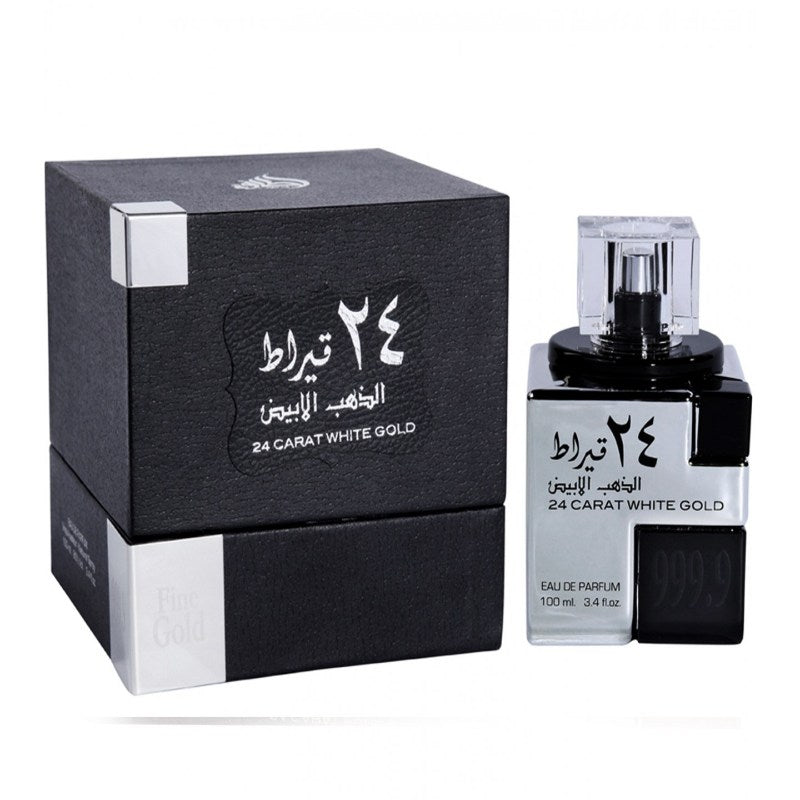Lattafa 24 Carat White Gold Eau de Parfum 100ml - Long Lasting Original Luxury Unisex Fragrance for Men & Women