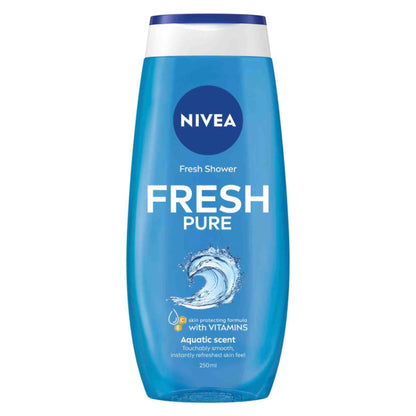 Nivea Fresh Shower Fresh Pure Aquatic Scent 250ml – Refreshing Body Wash for Clean, Soft & Hydrated Skin