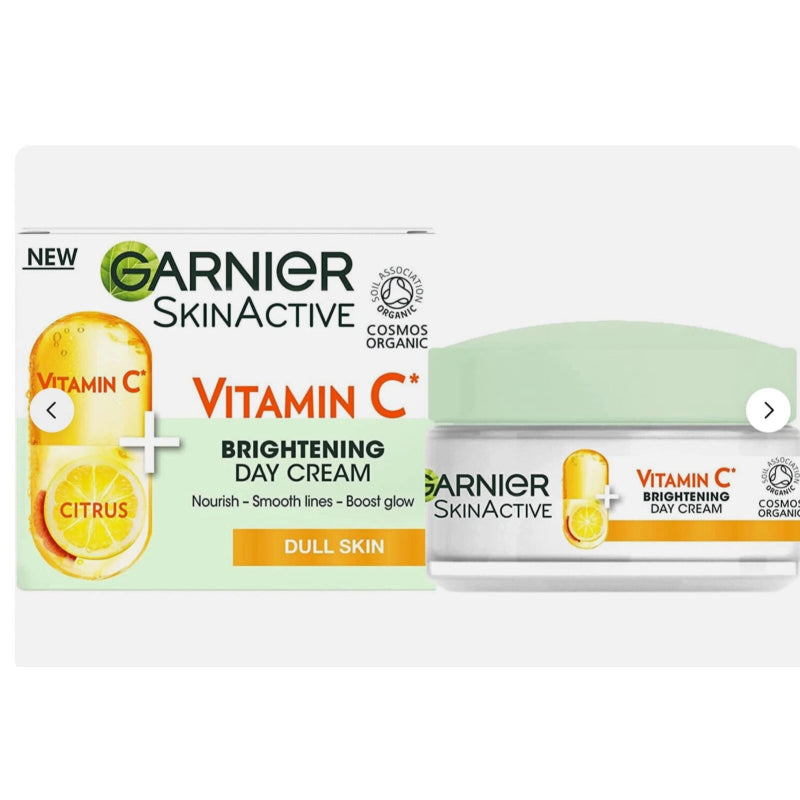 Garnier SkinActive Vitamin C Brightening Day Cream 50ml – Revives Dull Skin & Boosts Natural Glow