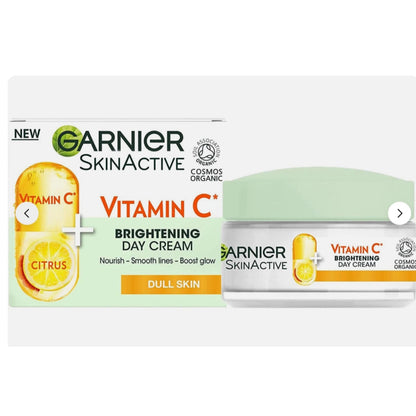 Garnier SkinActive Vitamin C Brightening Day Cream 50ml – Revives Dull Skin & Boosts Natural Glow