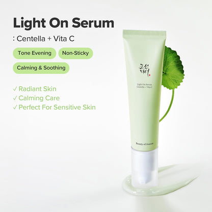 Beauty of Joseon Light On Serum with Centella + Vita C 30 ml Brightening, Soothing & Dark Spot Care (K Beauty)