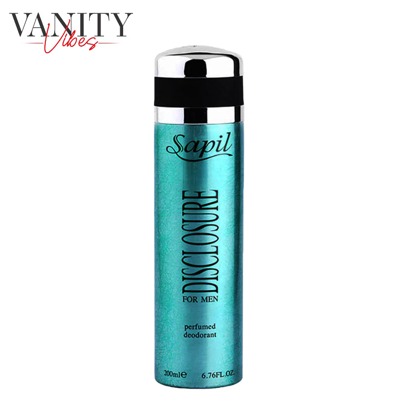 Sapil Disclosure Body Spray for Men 200ml - Long Lasting Fresh Masculine Fragrance Spray with All Day Odor Protection, Sweat 
