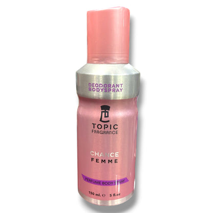 Topic Fragrance Chance Femme Perfume Body Spray 150ml Long-Lasting Elegant Fragrance for Women
