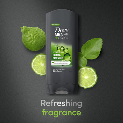 Dove Men + Care Refreshing Extra Fresh 3-in-1 Body, Face & Hair Wash 400ml