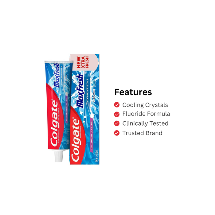 Colgate MaxFresh Toothpaste with Cooling Crystals Cool Mint 100ml New Extra Fresh Formula