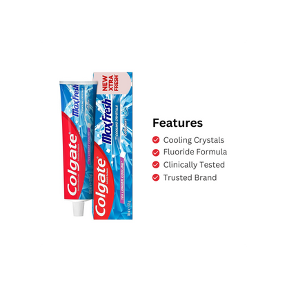 Colgate MaxFresh Toothpaste with Cooling Crystals Cool Mint 100ml New Extra Fresh Formula