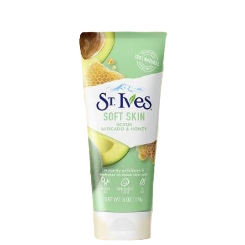 St. Ives Soft Skin Scrub Avocado & Honey 170g Nourishing & Gentle Exfoliating Face Scrub
