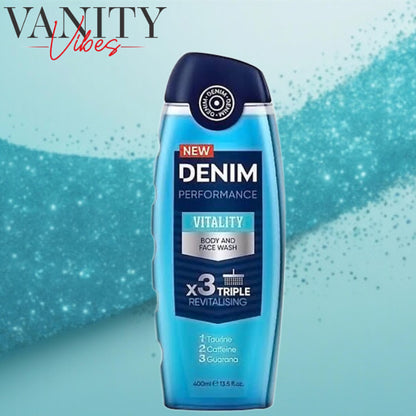 Denim Performance Boost Body and Face Wash X 3 Triple Revitalising 400ml
