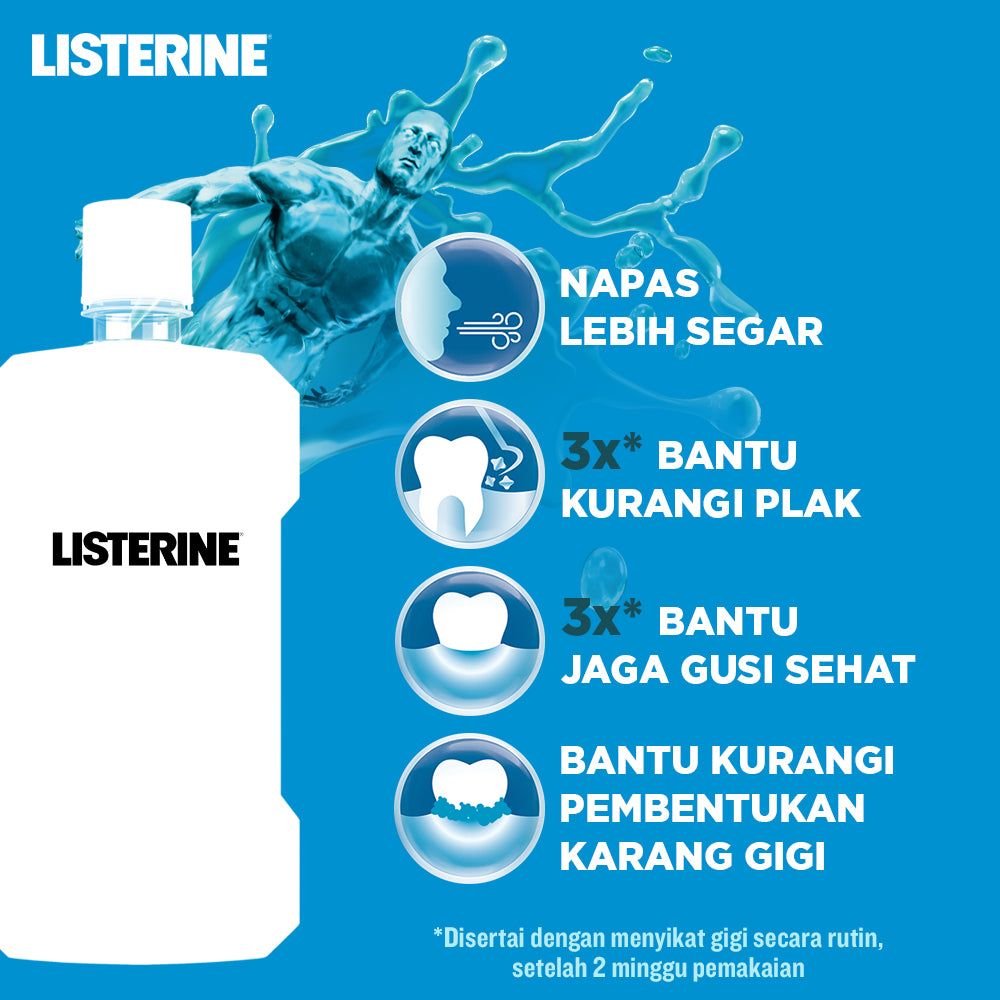 Listerine Tartar Control Rasa Lebih Kuat Antiseptic Mouthwash 250ml Strong Plaque & Germ Protection