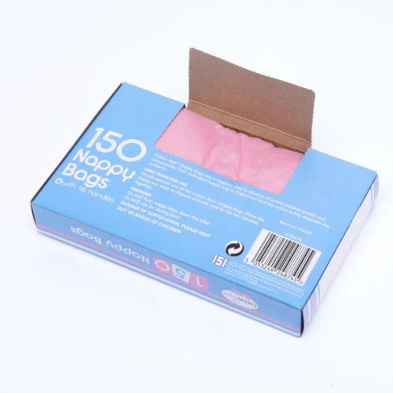 Cotton Tree Fragranced Nappy Bags with Handles Pack of 150 Odor Control & Hygienic Disposal