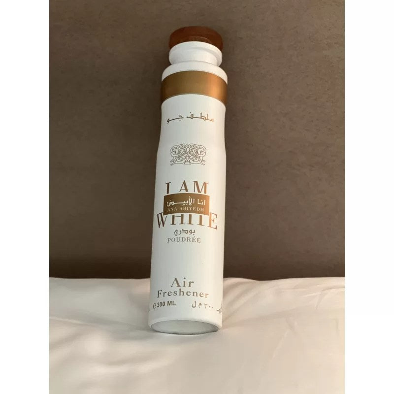 Lattafa Ana Abiyedh Poudree Air Freshener 300 ml Soft Fresh Home Fragrance & Long‑Lasting Freshness