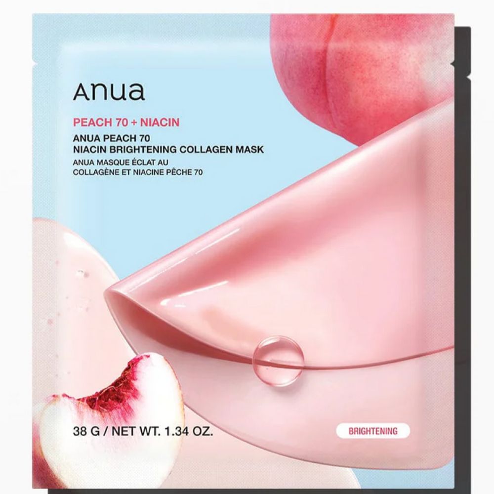 Anua Peach 70+ Niacin Brightening Collagen Mask 38 g Radiance Boost & Even Skin Tone (K Beauty)