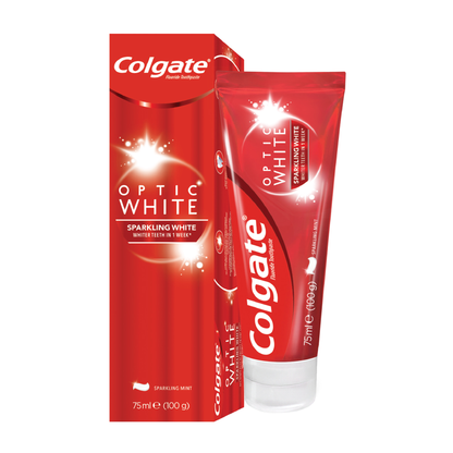Colgate Optic White Sparkling White Toothpaste 75ml / 100g Brightening & Deep Clean Formula