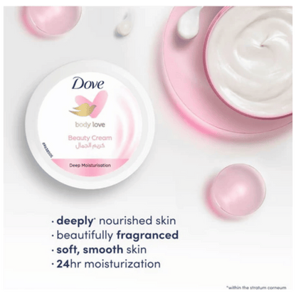 Dove Body Love Beauty Cream Deep Moisturisation 250ml – Intensive Hydrating Cream for Soft, Smooth & Healthy Glowing Skin