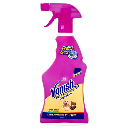 Vanish Pet Expert Carpet Care Spray 500ml Removes Pet Stains & Odors First Time