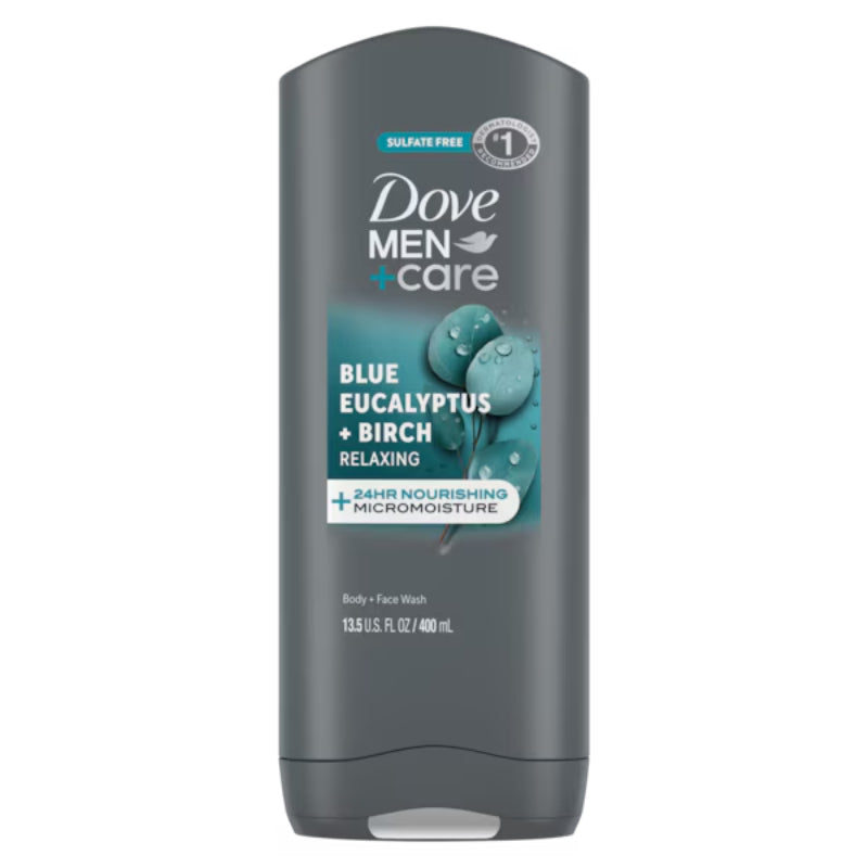 Dove Men+Care Blue Eucalyptus + Birch Relaxing Body + Face Wash 13.5 FL OZ (400ml)