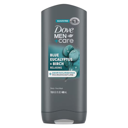 Dove Men+Care Blue Eucalyptus + Birch Relaxing Body + Face Wash 13.5 FL OZ (400ml)