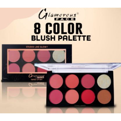Glamorous Face 8 Color Ultra Blush on Palette (SHADE 01)