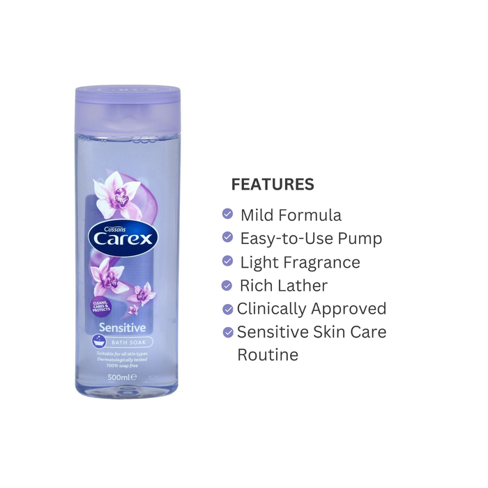 Cussons Carex Sensitive Bath Soak Liquid 500ml