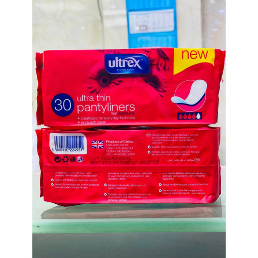 Ultrex 30 Ultra Thin Pantyliners 30pcs Secure & Comfortable Fit