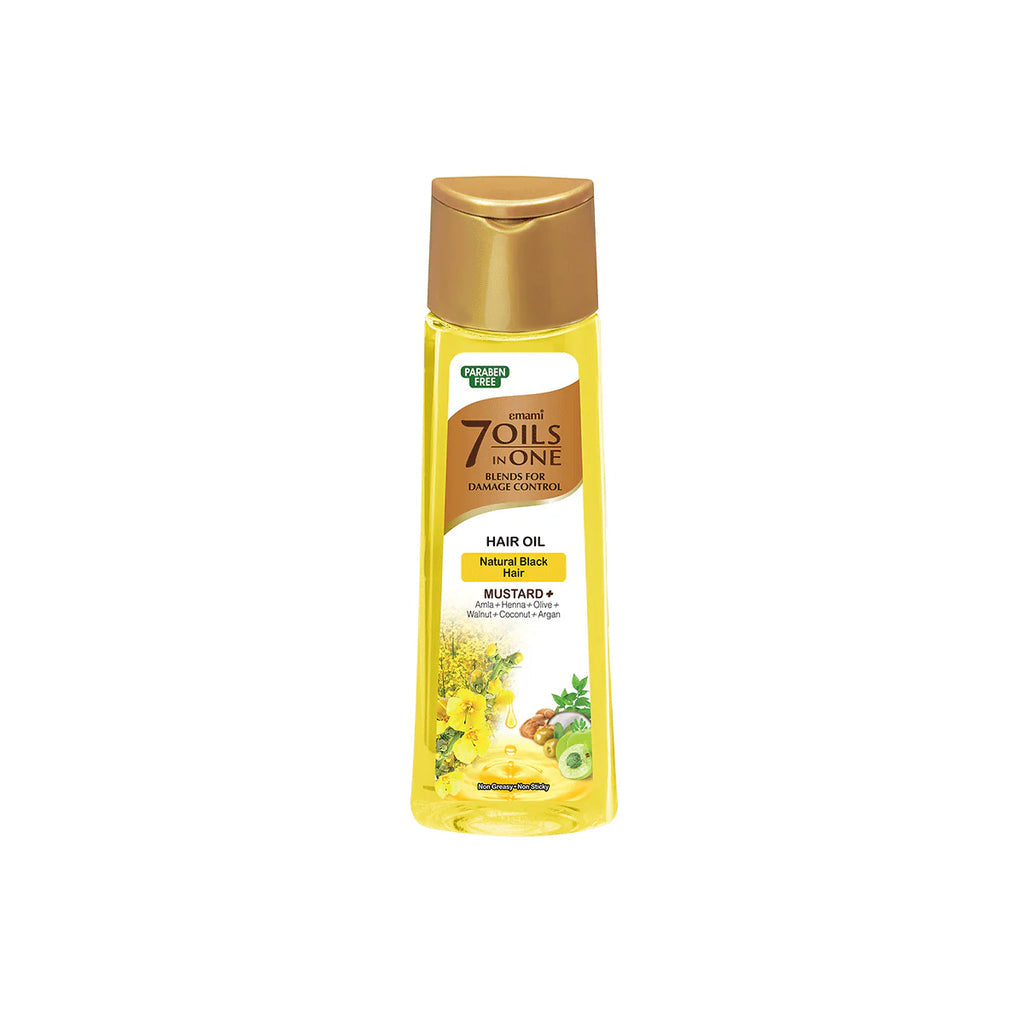 Emami 7 in 1 Mustard Hair Oil 100ml – Nourishing Hair Care Oil for Strong, Thick, Smooth & Healthy Hair Growth & Daily Use