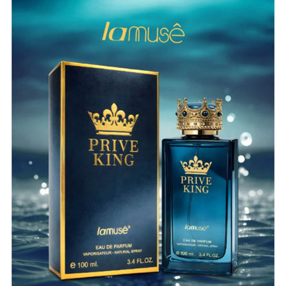 LA MUSE Prive King by Lamuse Eau de Parfum 100ml - Long Lasting Fresh Woody Aromatic Fragrance Perfume for Men Luxury Strong 