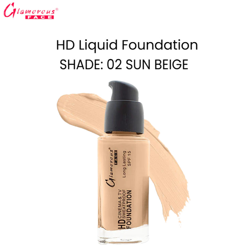 Glamorous Face HD Liquid Foundation (02 Sun Beige)