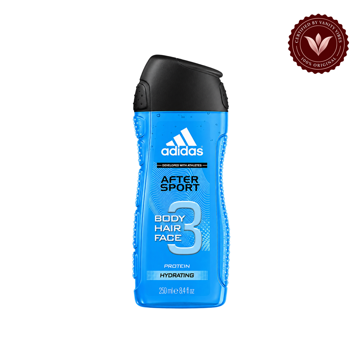 Adidas After Sport 3-in-1 Body, Hair & Face Wash Shower Gel 250ml — front product only