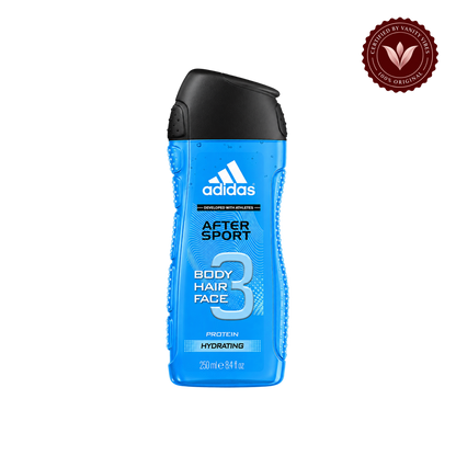 Adidas After Sport 3-in-1 Body, Hair & Face Wash Shower Gel 250ml — front product only