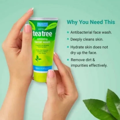 Beauty Formulas Tea Tree Exfoliating Facial Wash 150ml