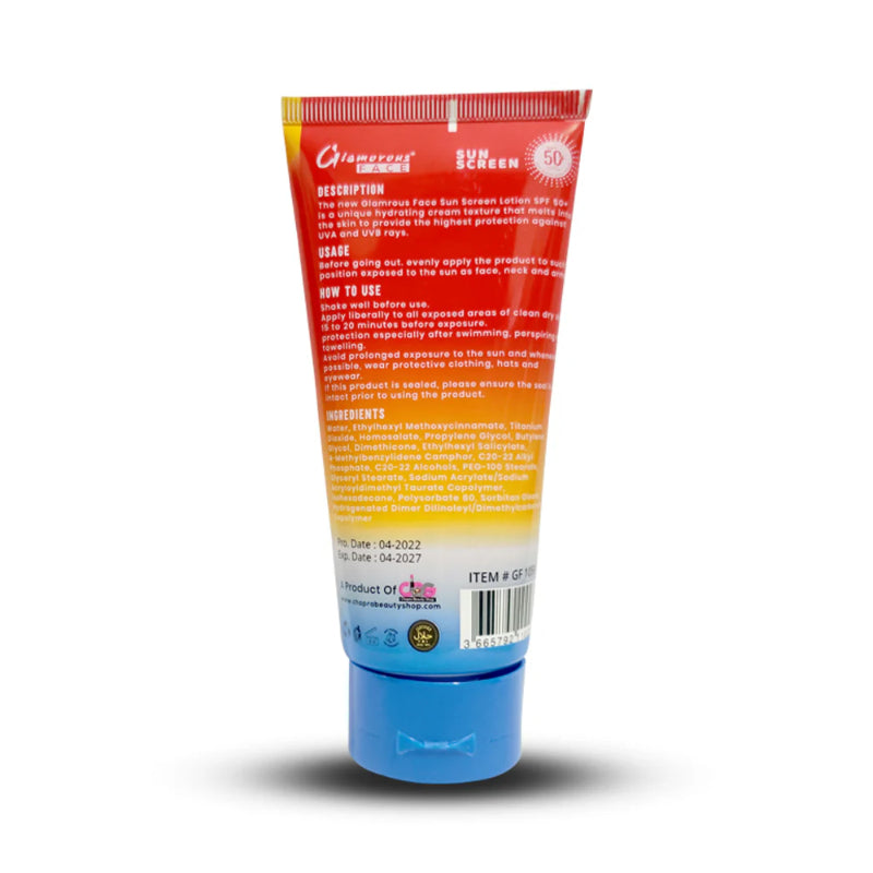 Glamorous Face Sun Screen Lotion Sunblock SPF50+ UVA UVB 150ml