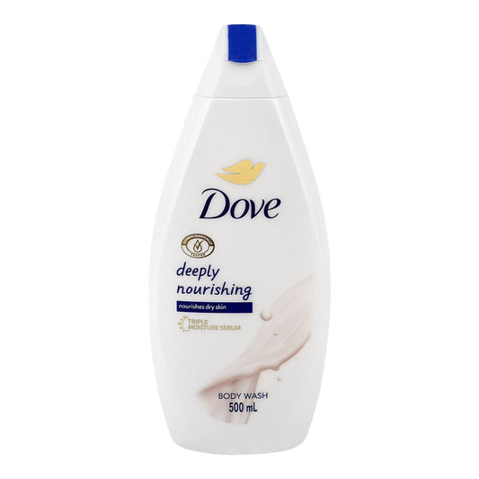 Dove Deeply Nourishing Body Wash 500ml - Triple Moisture Serum for Dry Skin, Soft, Smooth & Hydrated Skin Care