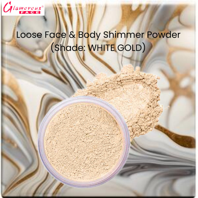 Glamorous Face Loose Face & Body Shimmer Powder (Shade: 10 White Gold)
