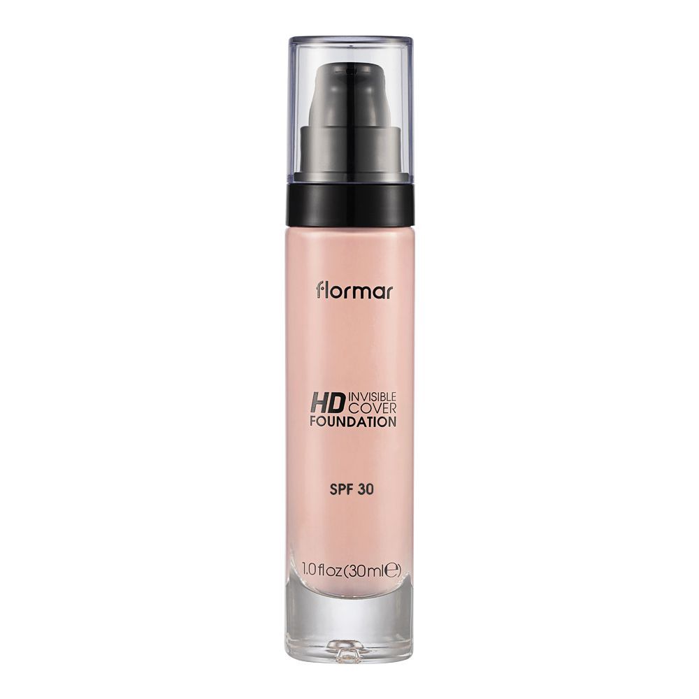 Flormar Invisible Cover HD Foundation SPF 30 (Shade: 10 Pink Porcelain) 30ml
