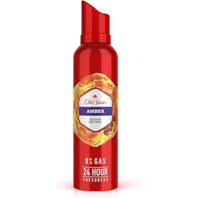 Old Spice Amber 0% Gas Deodorant Body Spray 140ml for Men