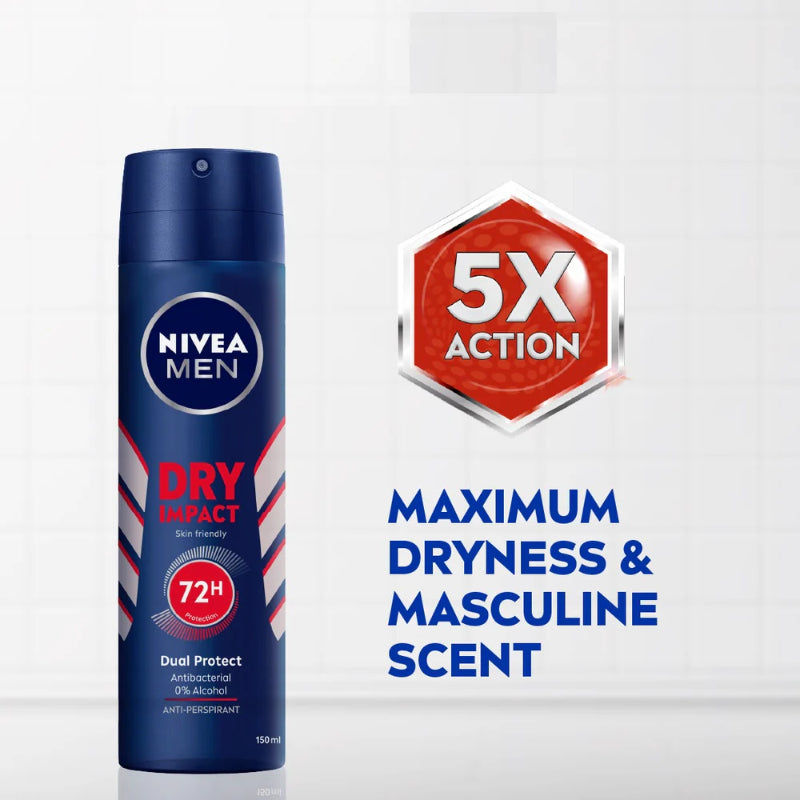 Nivea Men Dry Impact Quick Dry Body Spray 150ml