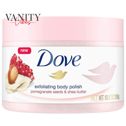 Dove Exfoliating Body Polish Pomegranate Seeds & Shea Butter 298g - Gommage Exfoliant Pour Le Corps for Smooth Soft Skin